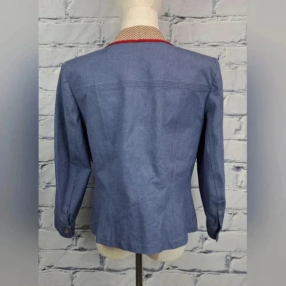 St John Sport Women's Full Zip Denim Jacket Stretch Multicolor Size Medium - Picture 6 of 16